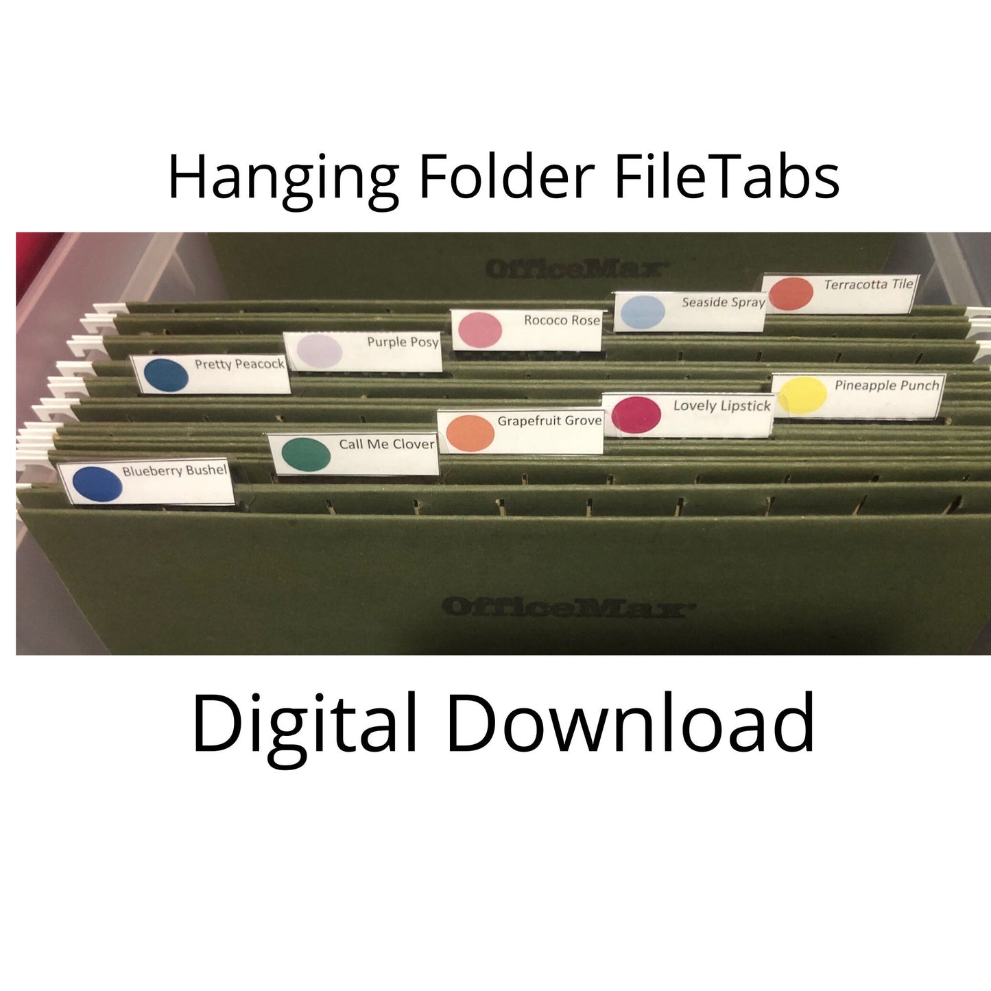 Download 2021 Update Stampin Up Paper Cardstock Tool Hanging Folder File Tabs Chart Organization Template