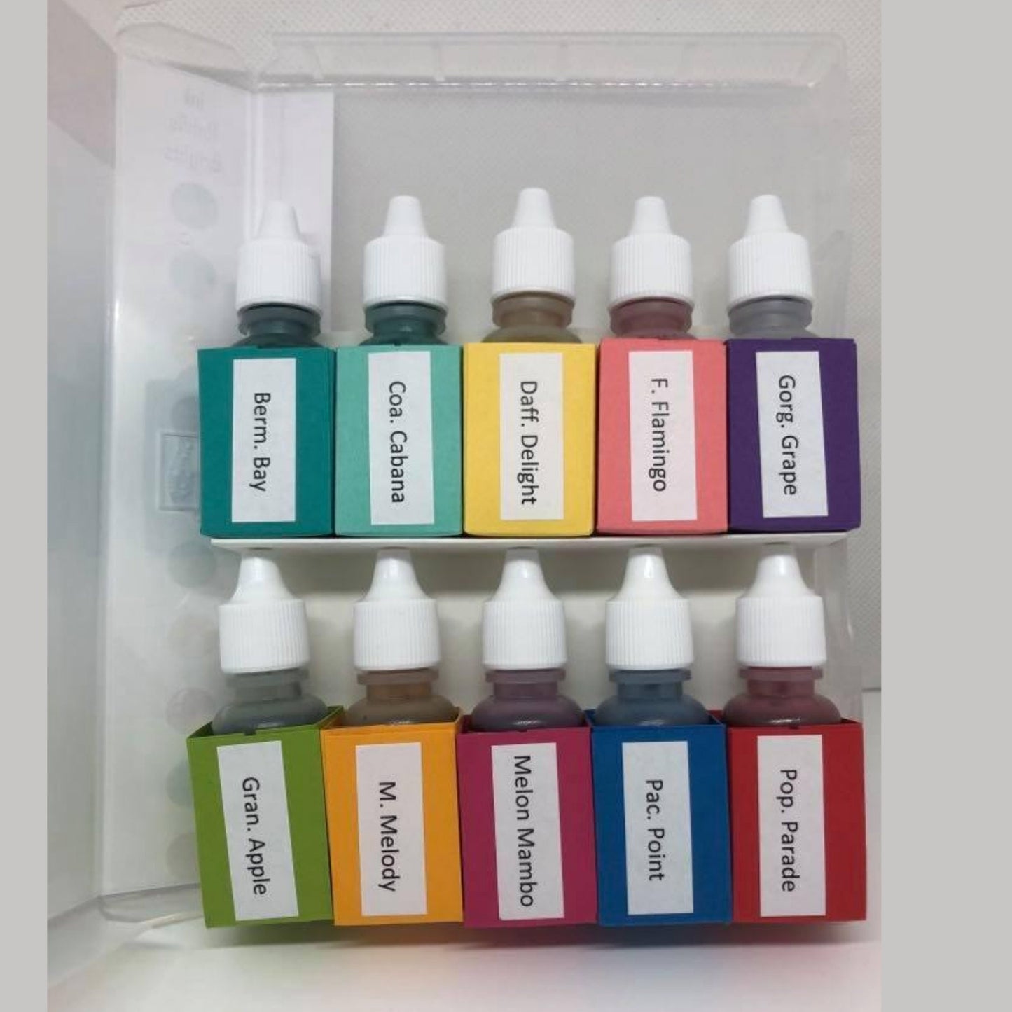 Stampin Up DIY 50 Ink Refill Cardstock Bottle Holder Kit with labels and instructions