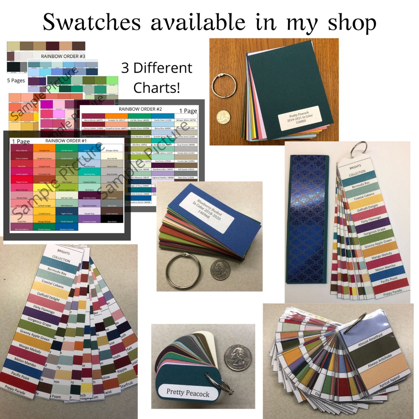 Retired Stampin Up Paper Cardstock 2019 - 2021 In Color Tool Hanging Folder File Tabs Chart Organization Template