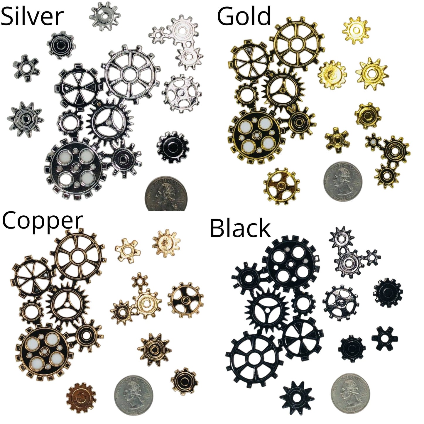 Garage Gears Metallic Paper Die Cuts Sprockets Steampunk 32 Pieces *You Choose Color*