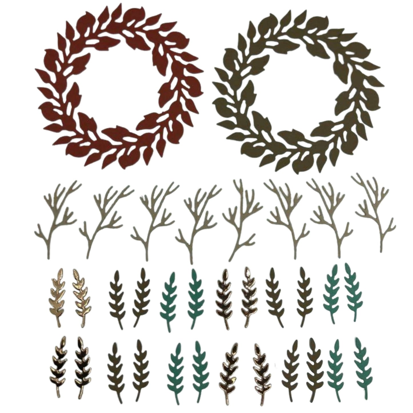 34 pc. All Around Wreath Die Cut Genuine Stampin Up Tool Paper Cardstock Punch Shape Die Cut Gift Tags