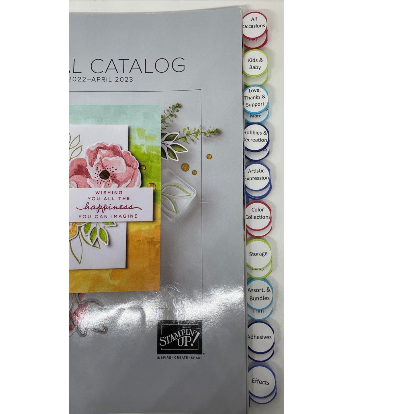2022 - 2023 Stampin Up Catalog Idea Book Paper Cardstock Tool Category Circle Tab Punch Label
