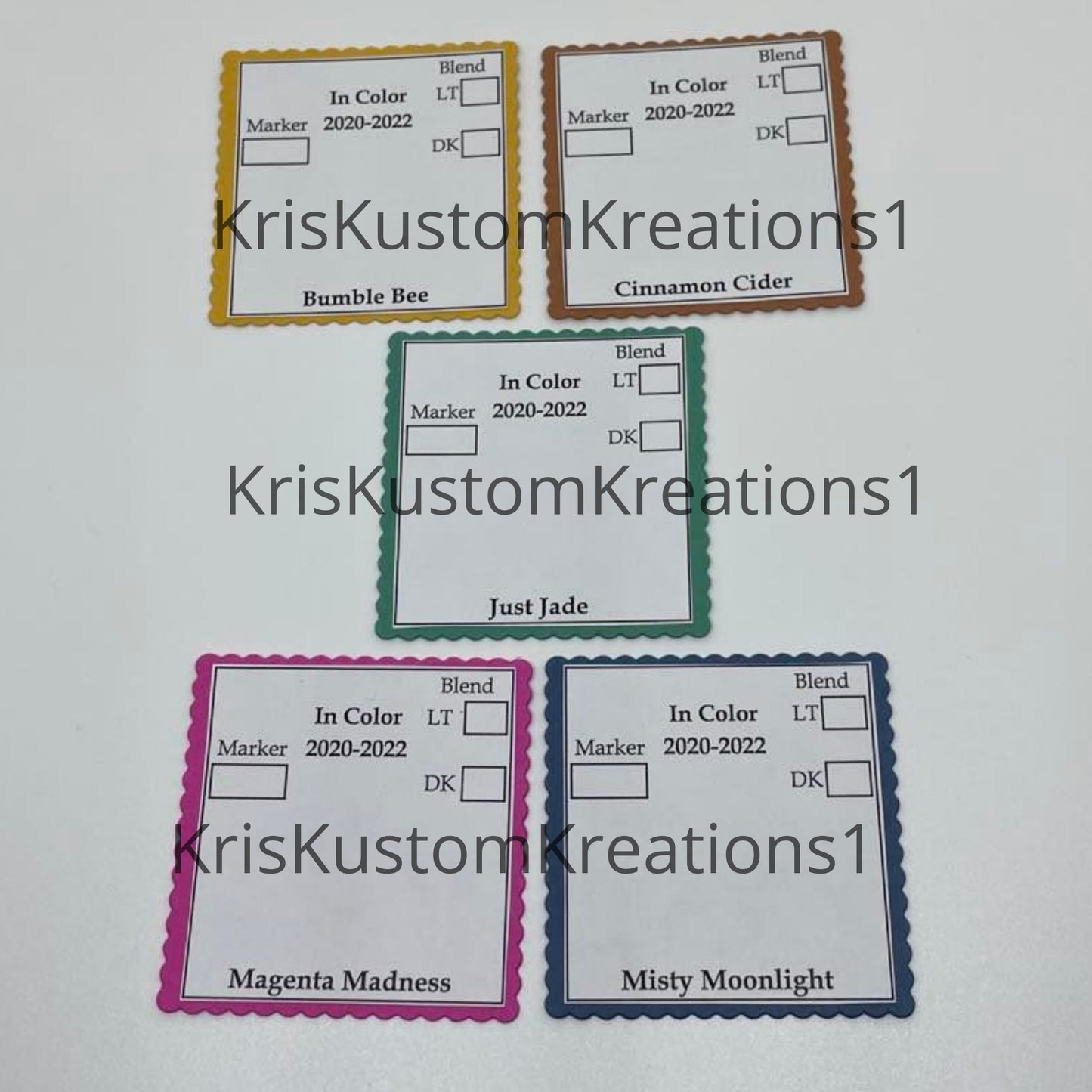 2021 Update 5 Genuine Scallop Square Stampin Up Paper Cardstock Color Ring Tool Color Palette Swatch Book Sampler Guide Color Coach Cards