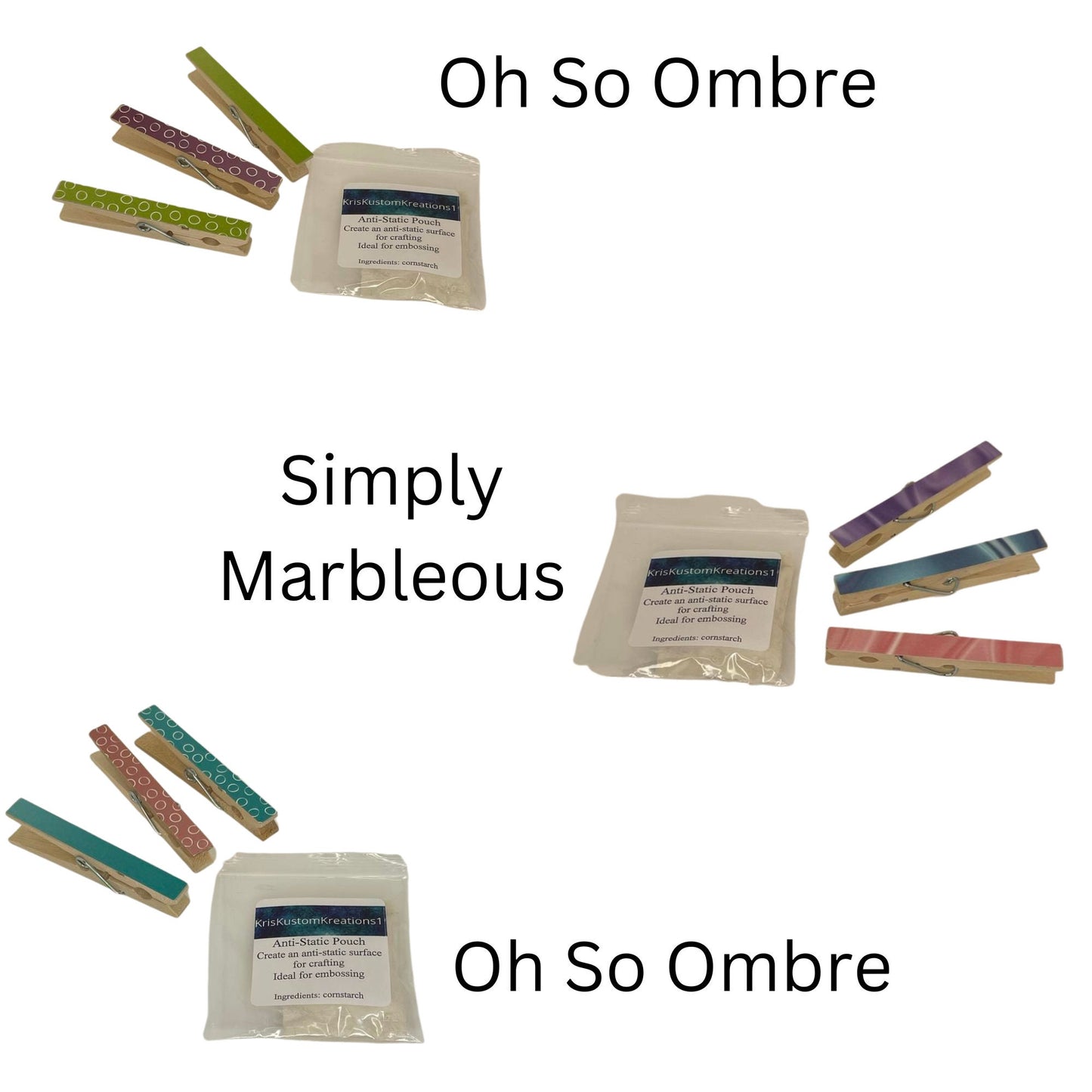 Anti static bag and holders for heat embossing