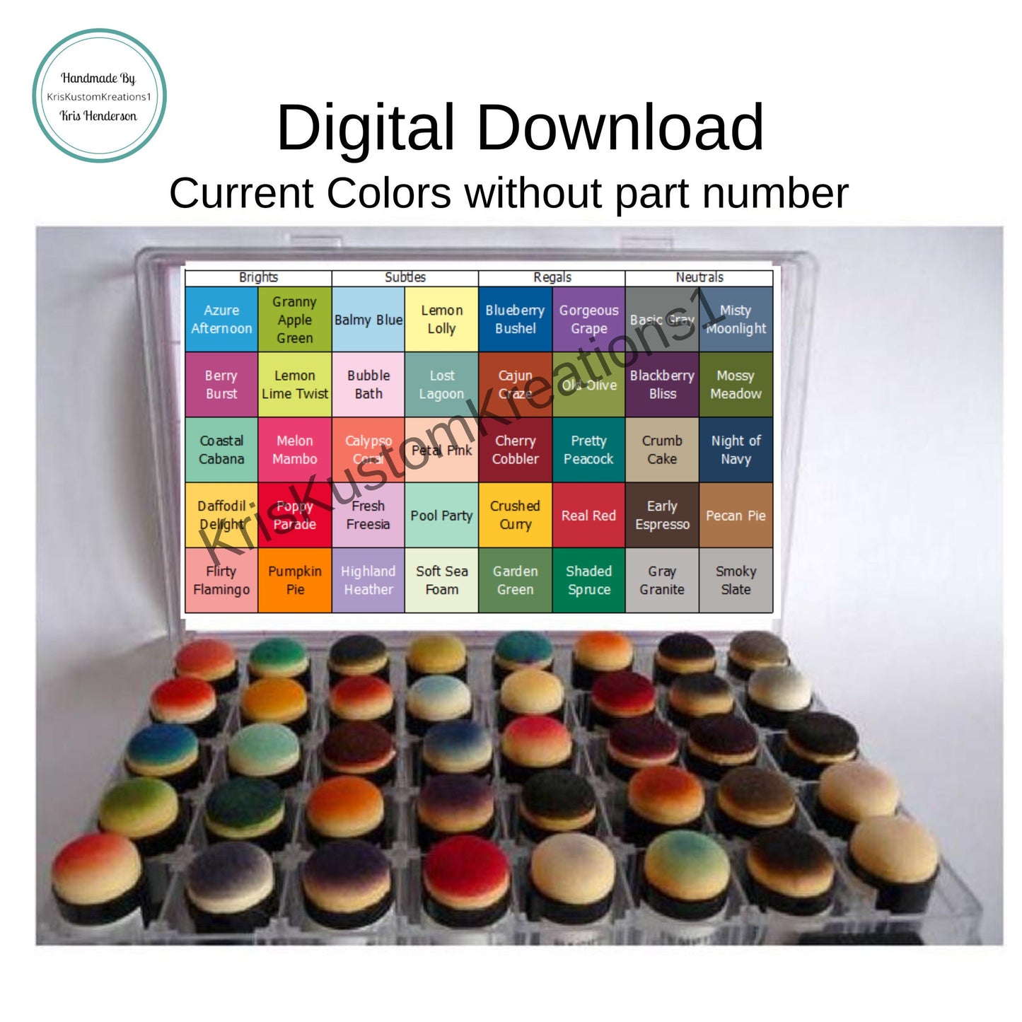 Download Stampin Up Paper Cardstock Tool Organizer Sponge Dauber Storage Case Chart Color