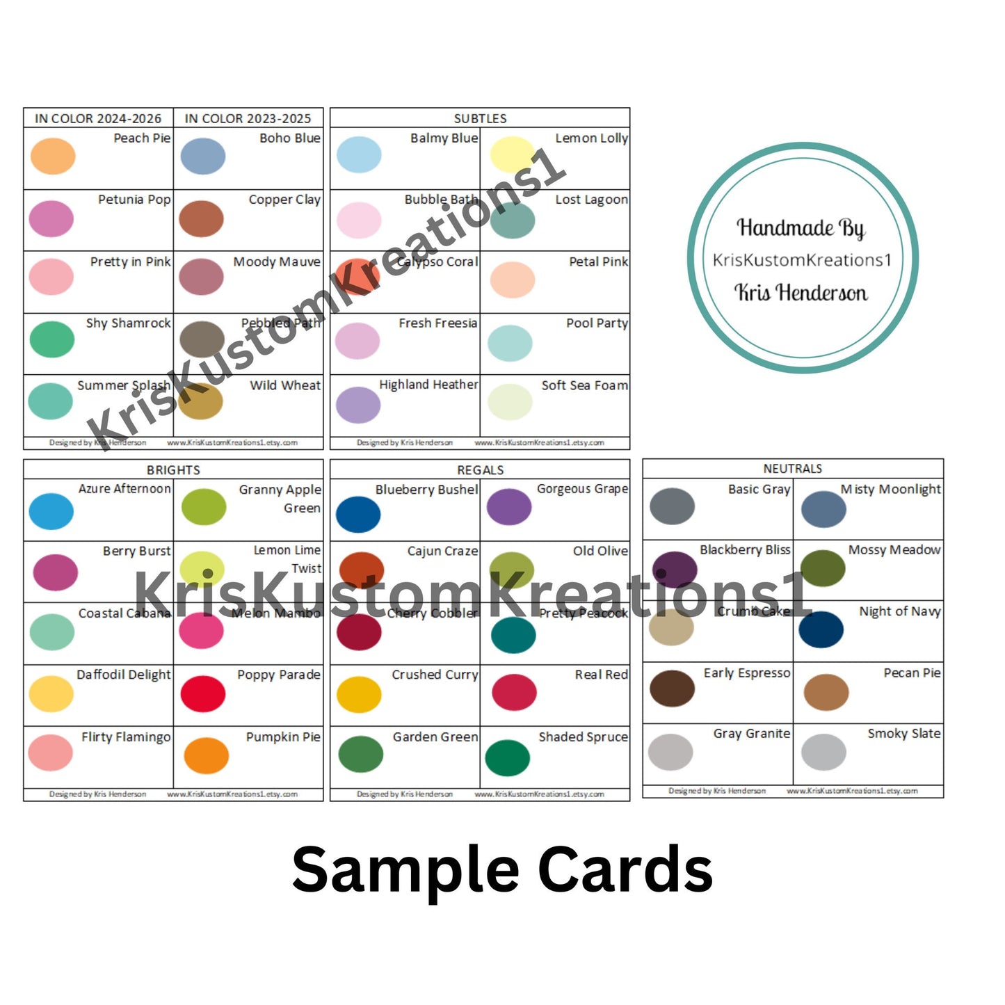 150 Genuine Stampin Up Paper Cardstock 1" Circles Color Ring Tool Color Swatch Book Sampler Guide Color Coach Cards