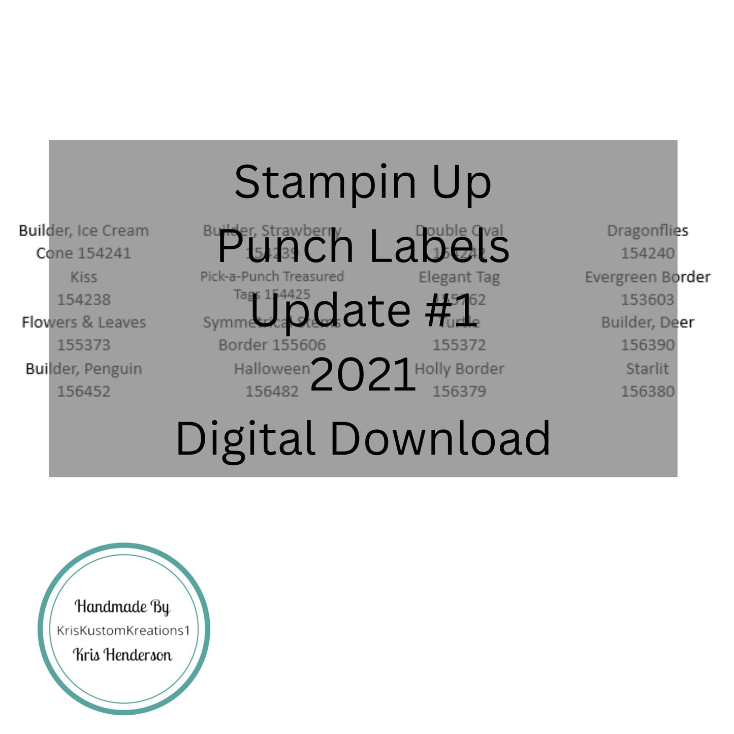 Download Labels for Punches Update #1 2021, Stampin Up Tool Paper Cardstock