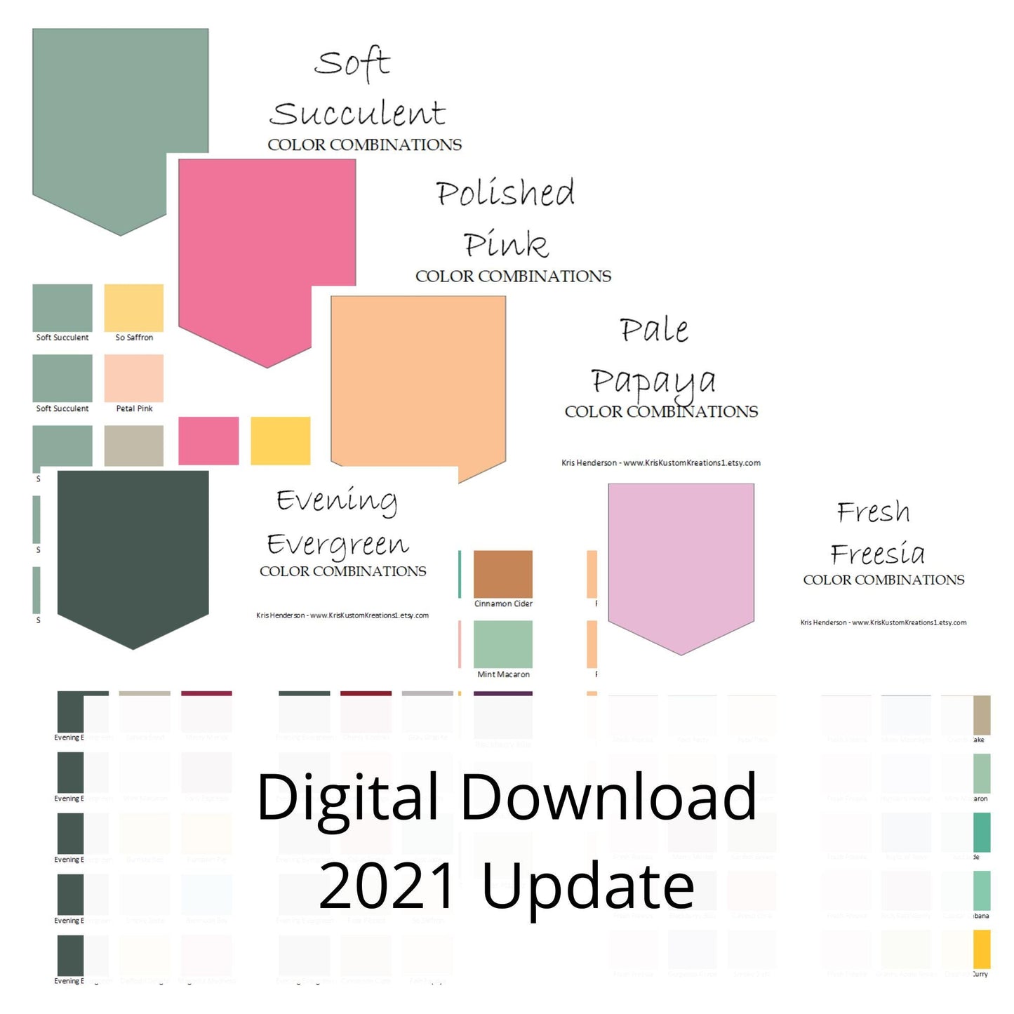 Download 2021 Update Stampin Up Paper Cardstock Color Inspiration, Reference Tool, All Color Guide Chart, Color Combo Coach