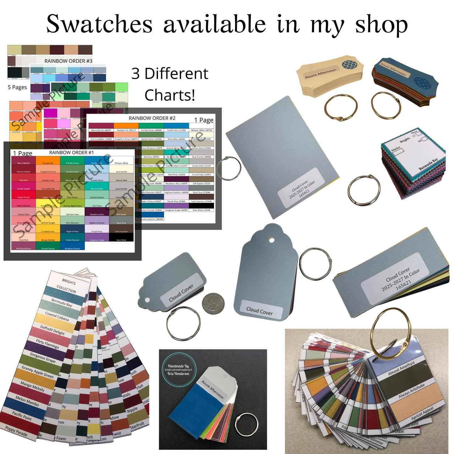 150 Genuine Stampin Up Paper Cardstock 1" Circles Color Ring Tool Color Swatch Book Sampler Guide Color Coach Cards