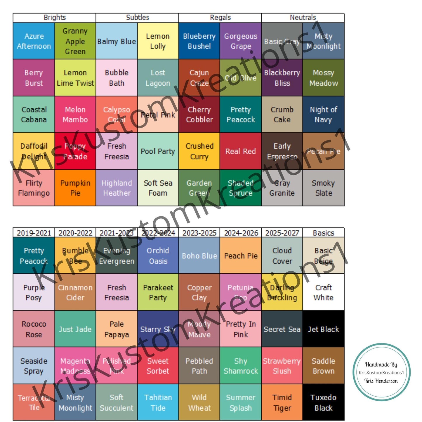 Download Stampin Up Paper Cardstock Tool Organizer Sponge Dauber Storage Case Chart Color