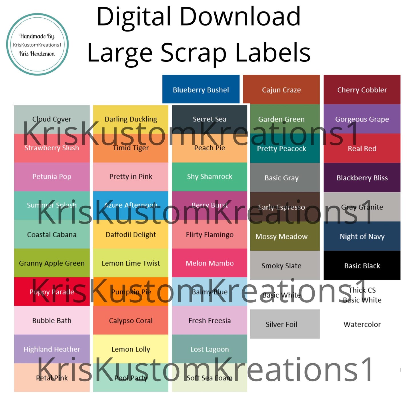 Download 60 Large Stampin Up Paper Cardstock Scrap Label Collection Tool Organizer, Card Making, Card Keeper