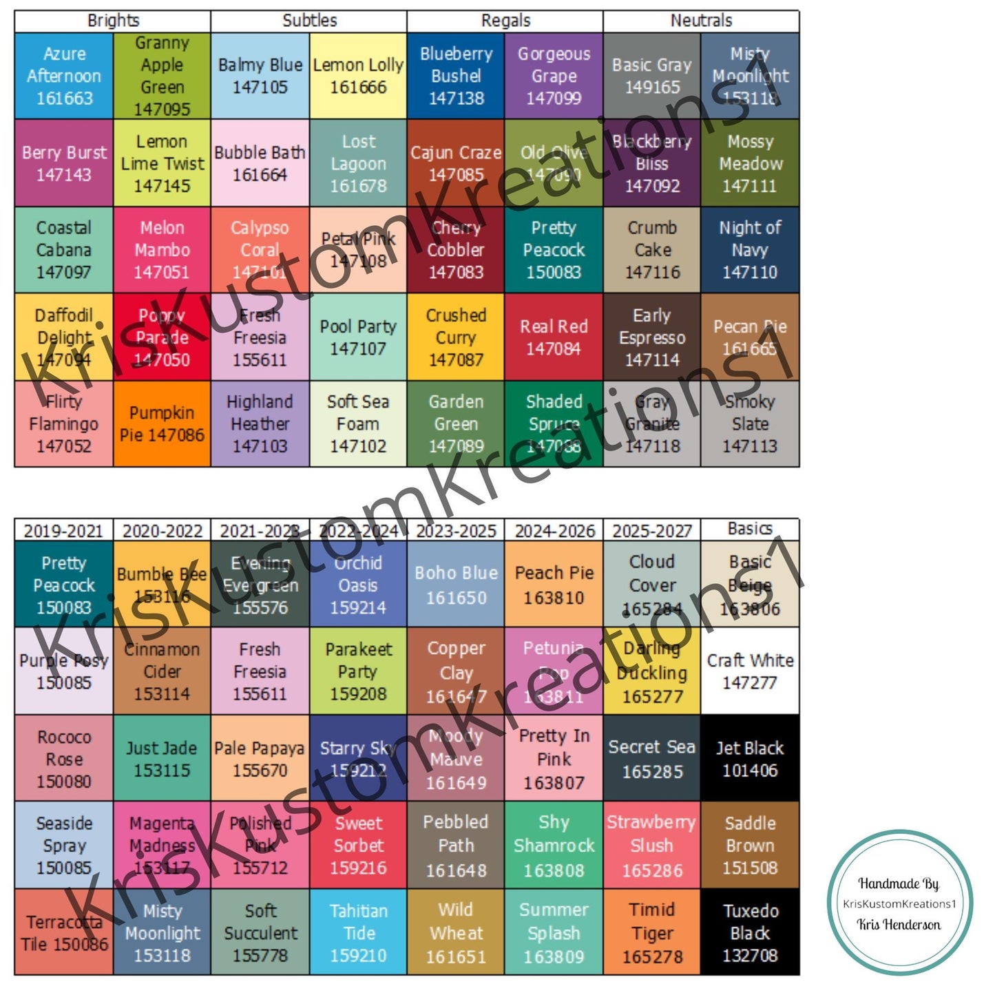 Download Stampin Up Paper Cardstock Tool Sponge Dauber Color Chart Organizer Template