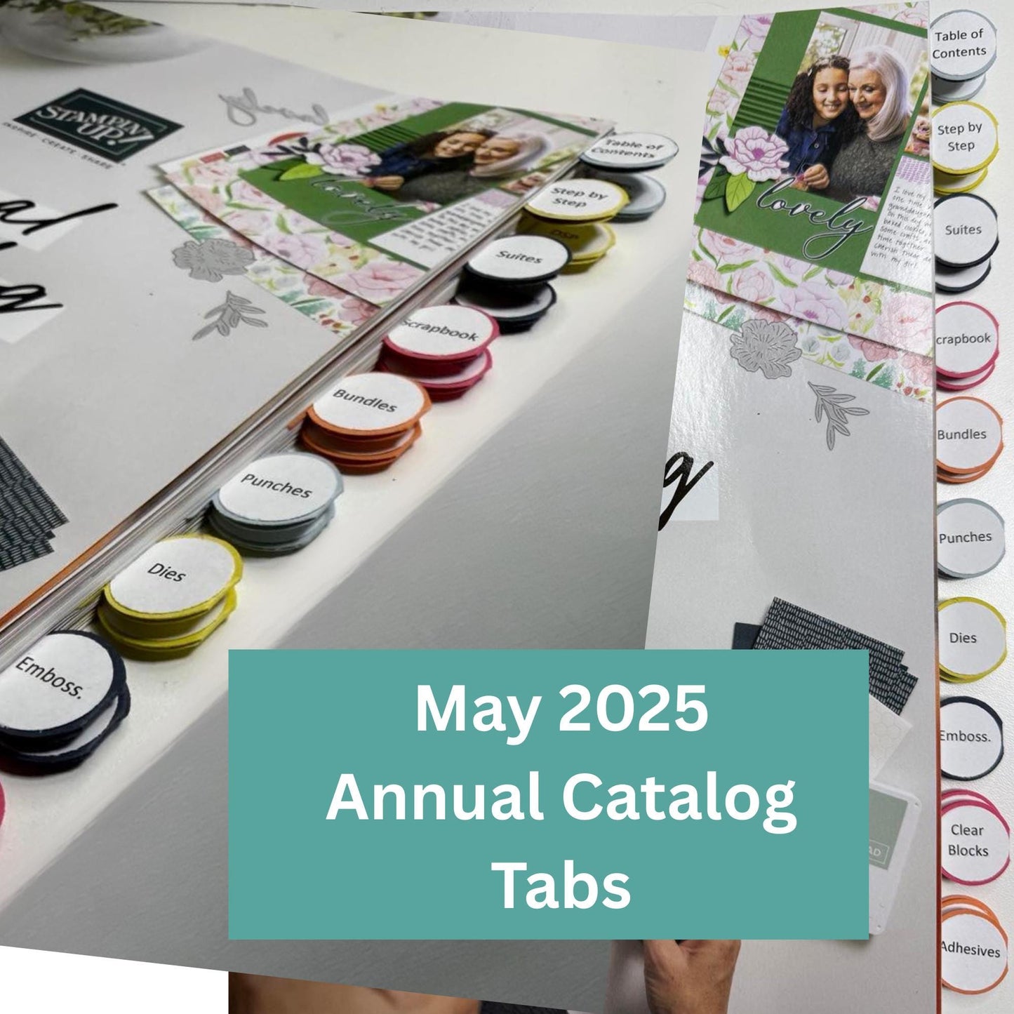 2025 - 2026 Stampin Up Catalog Idea Book Paper Cardstock Tool Category Circle Tab Punch Label