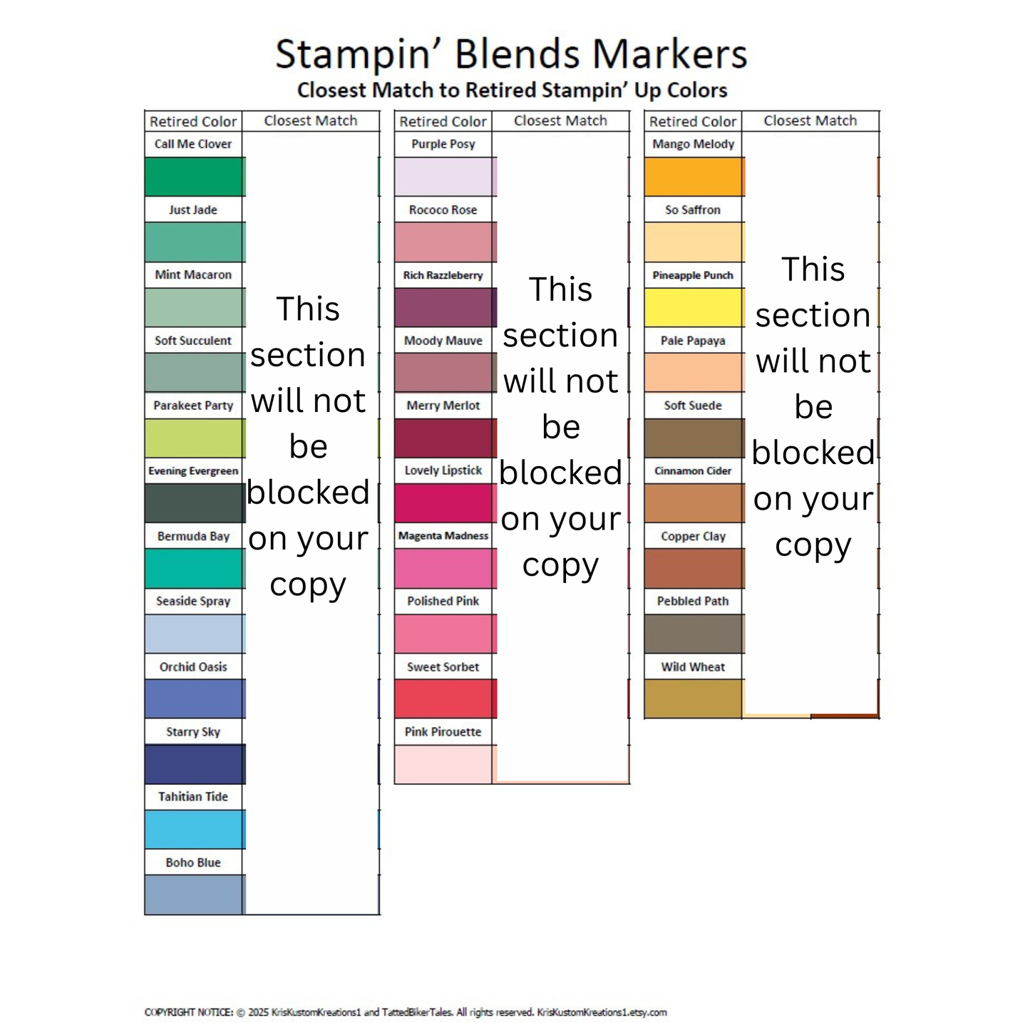 Download Retired Stampin Up Blends Paper Cardstock Tool Binder Organizer Storage Craft Supply Inventory Chart List Reference