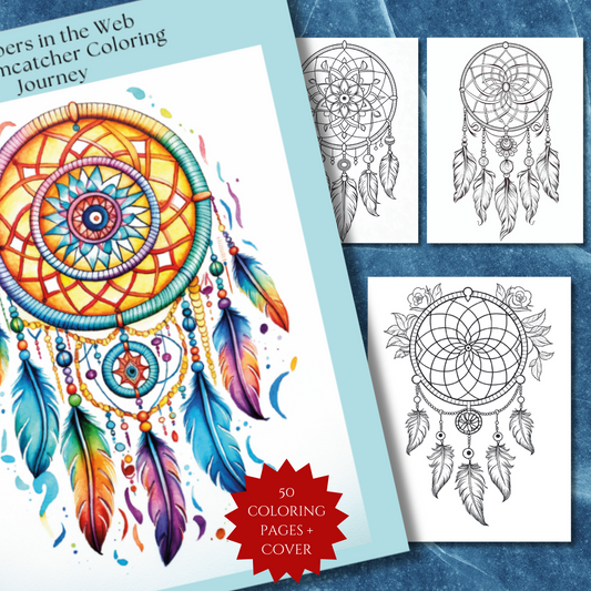 Whispers in the Web: A Dreamcatcher Coloring Journey