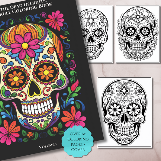 Day of the Dead Delights: Sugar Skull Coloring Pages for Relaxation