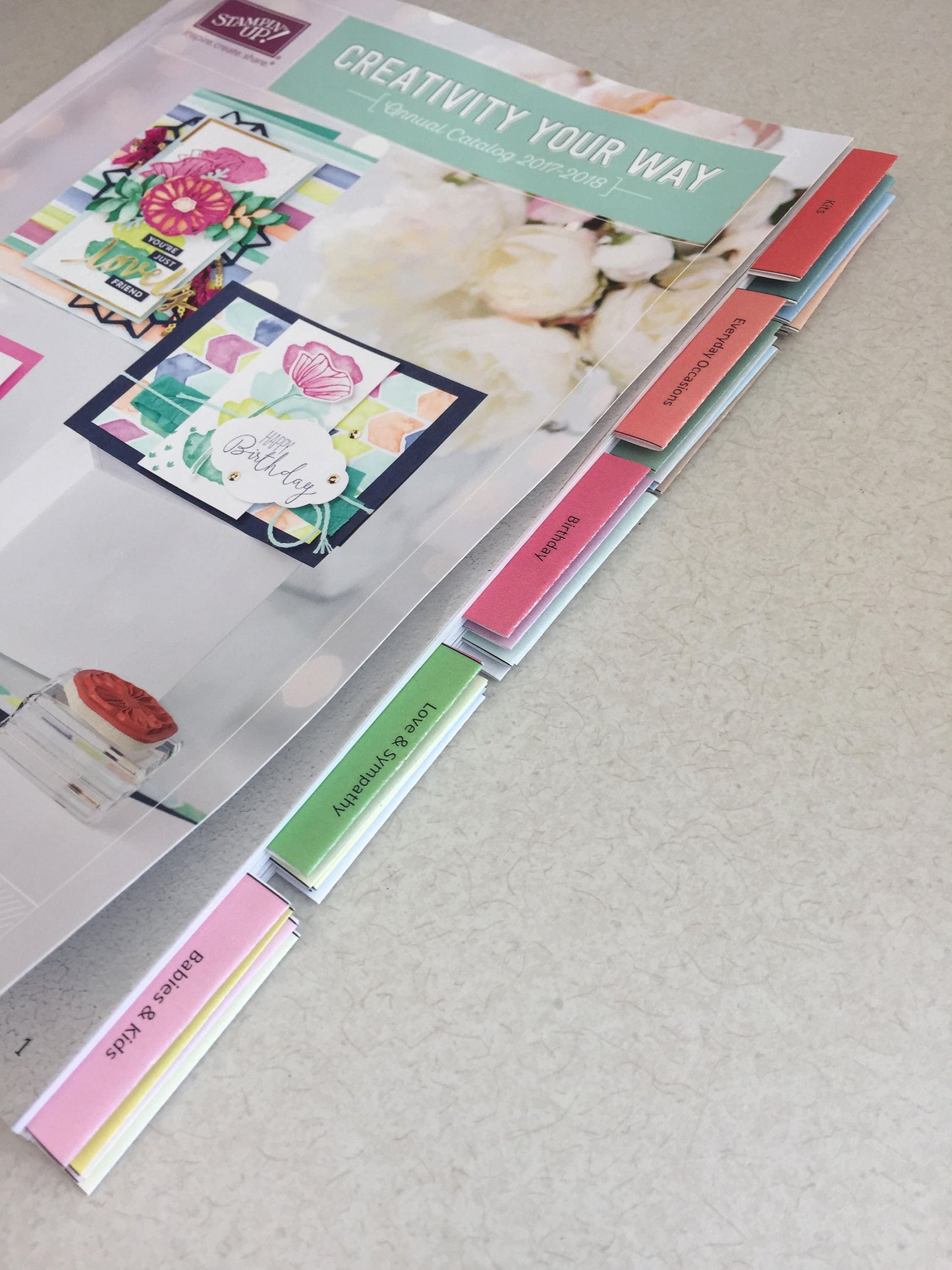 Download Stampin Up 2017 - 2018 Catalog Idea Book Paper Cardstock Tool Category Tab Label