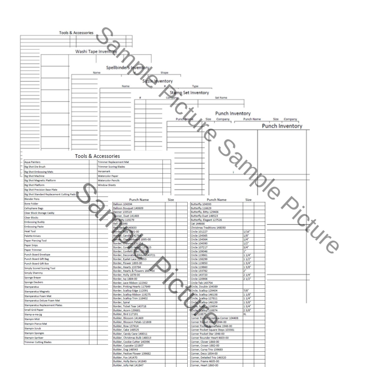 Download Ultimate Stampin Up Paper Cardstock Tool Inventory Tracking List, Reference Binder Organizer, Storage Craft Supply Chart Index