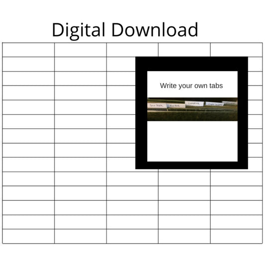 Download Stampin Up Paper Cardstock Tool Hanging Folder File Tab Chart Organizer Template Blank - Write your own