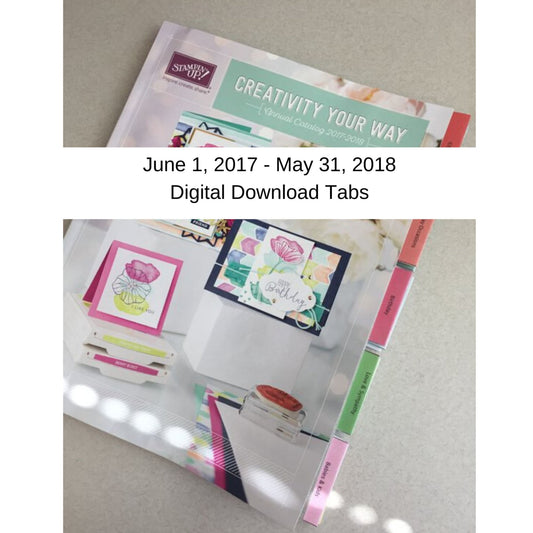 Download Stampin Up 2017 - 2018 Catalog Idea Book Paper Cardstock Tool Category Tab Label