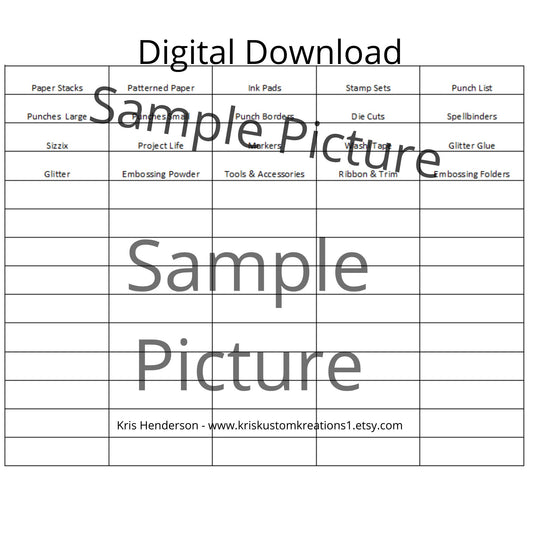 Refill Category Tabs, Stampin Up Paper Cardstock Tool Inventory Tracking List Reference Binder, Organizer Storage Craft Supply Chart Index
