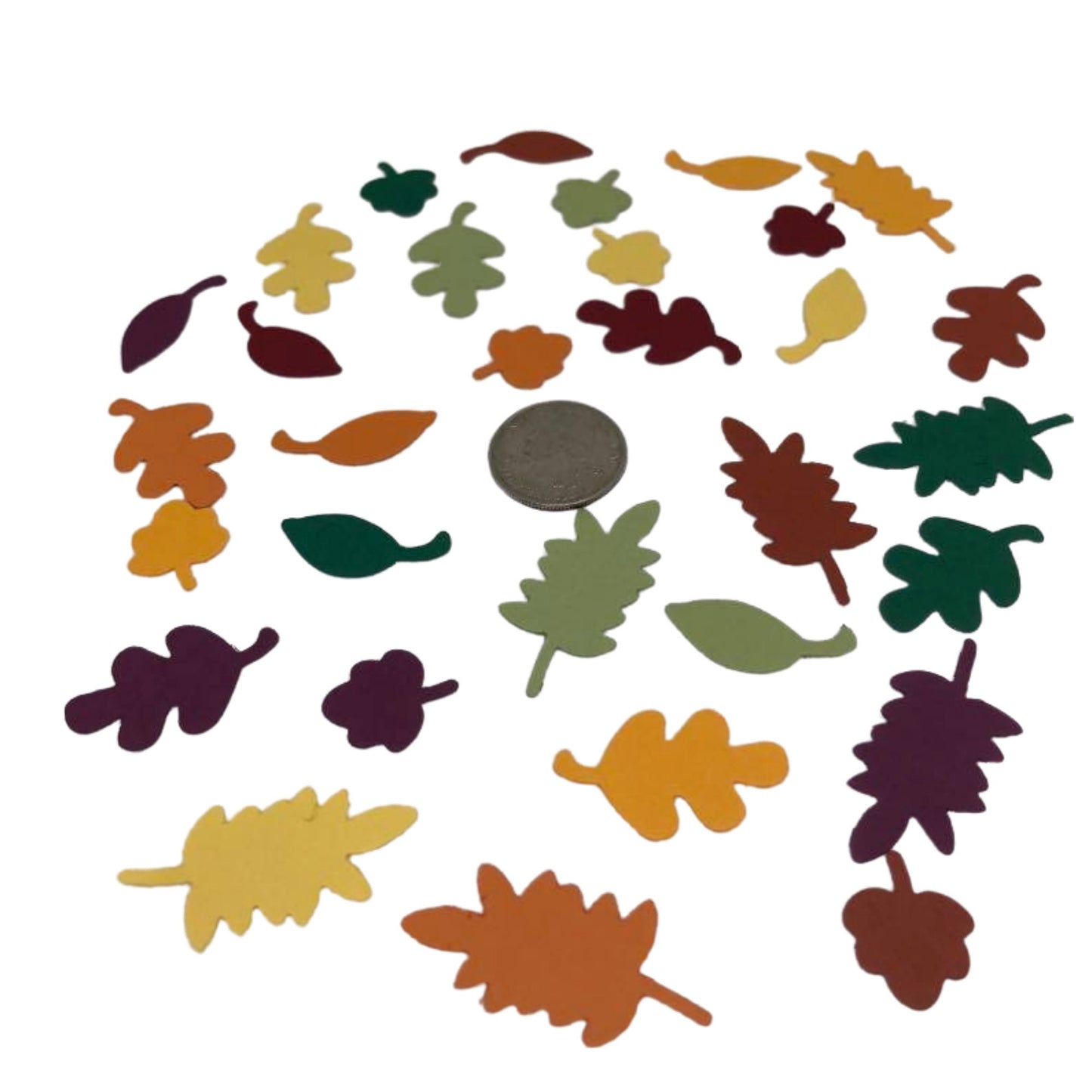 Genuine Stampin Up Tool Paper Cardstock 31 pc Fun Fall Leaves Confetti Punch Shape Die Cut Gift Tags