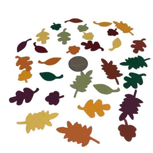 Genuine Stampin Up Tool Paper Cardstock 31 pc Fun Fall Leaves Confetti Punch Shape Die Cut Gift Tags