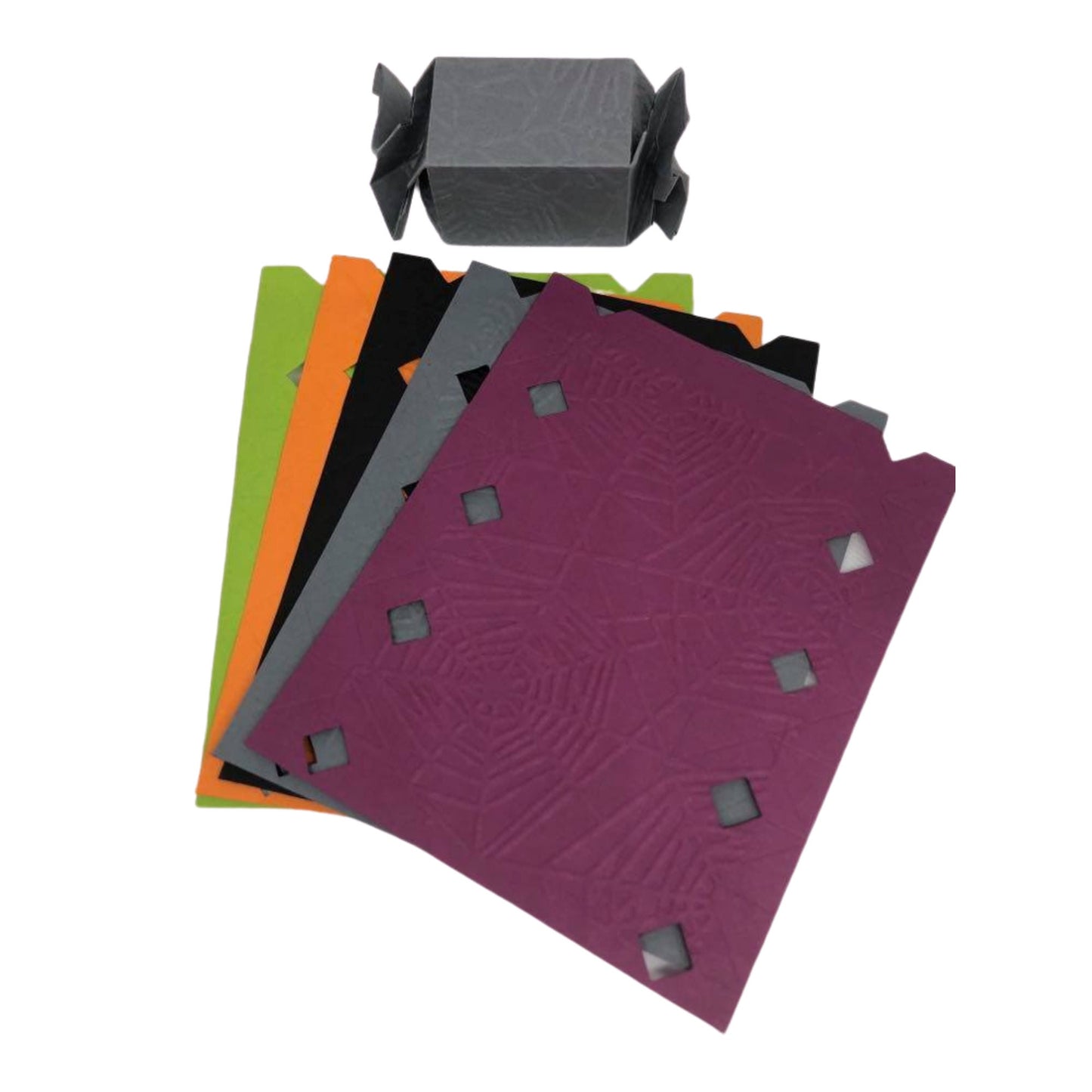 Genuine Stampin Up Halloween Paper Cardstock 15 pc. Candy Wrapper Gift Box Punch Shape Die Cut Gift Tags