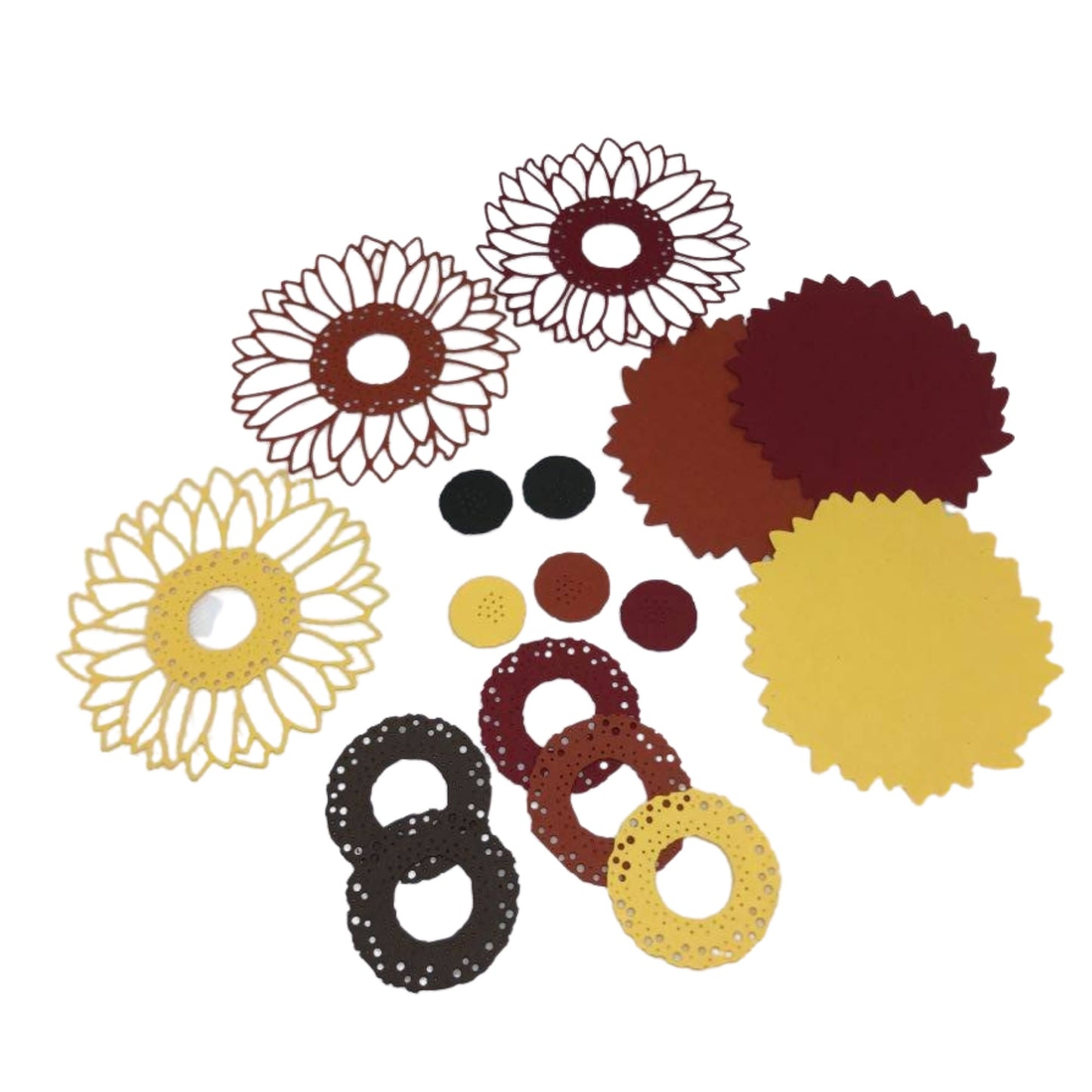 Genuine Stampin Up Tool Paper Cardstock 16 pc Sunflower Punch Shape Die Cut Gift Tags