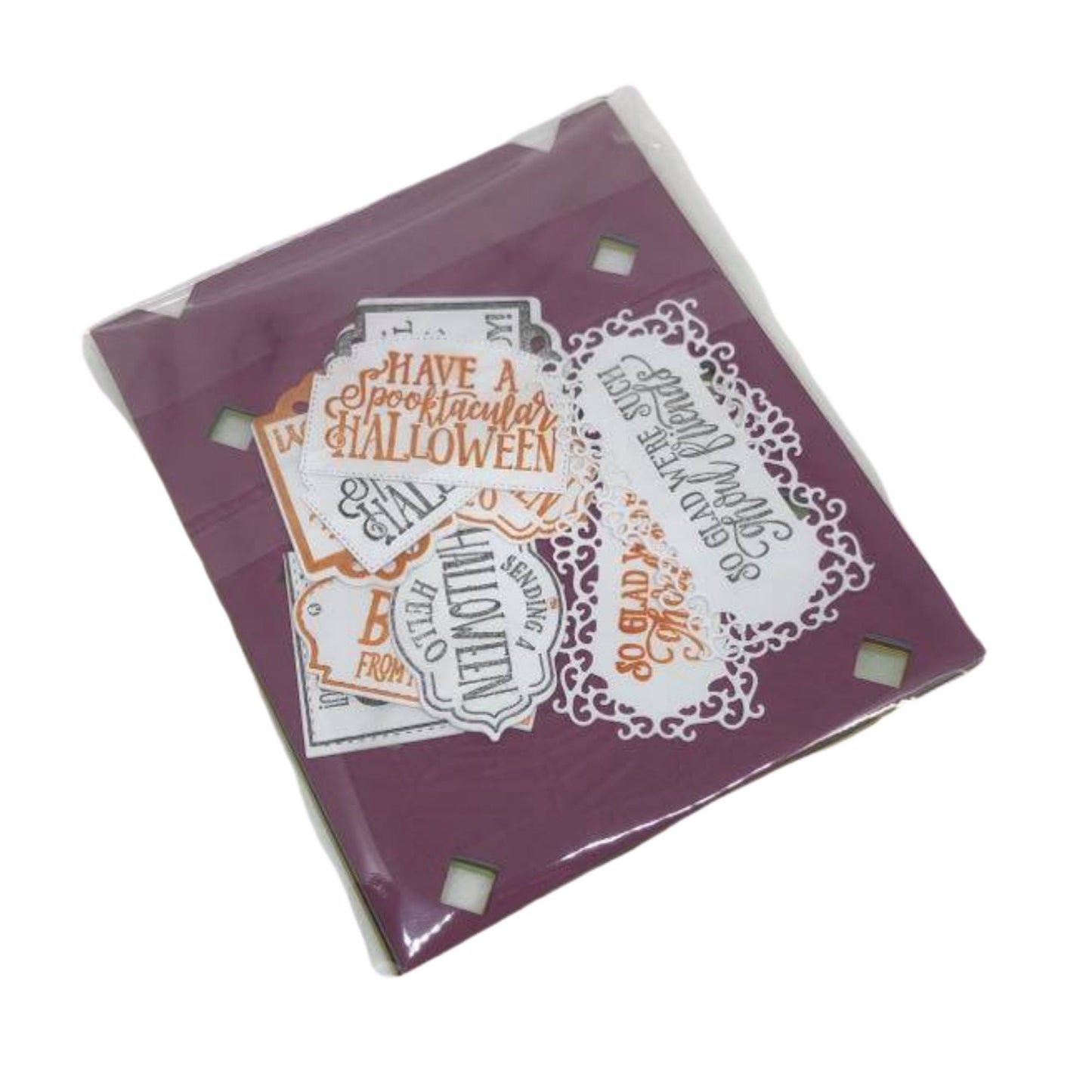 Genuine Stampin Up Halloween Paper Cardstock 15 pc. Candy Wrapper Gift Box Punch Shape Die Cut Gift Tags