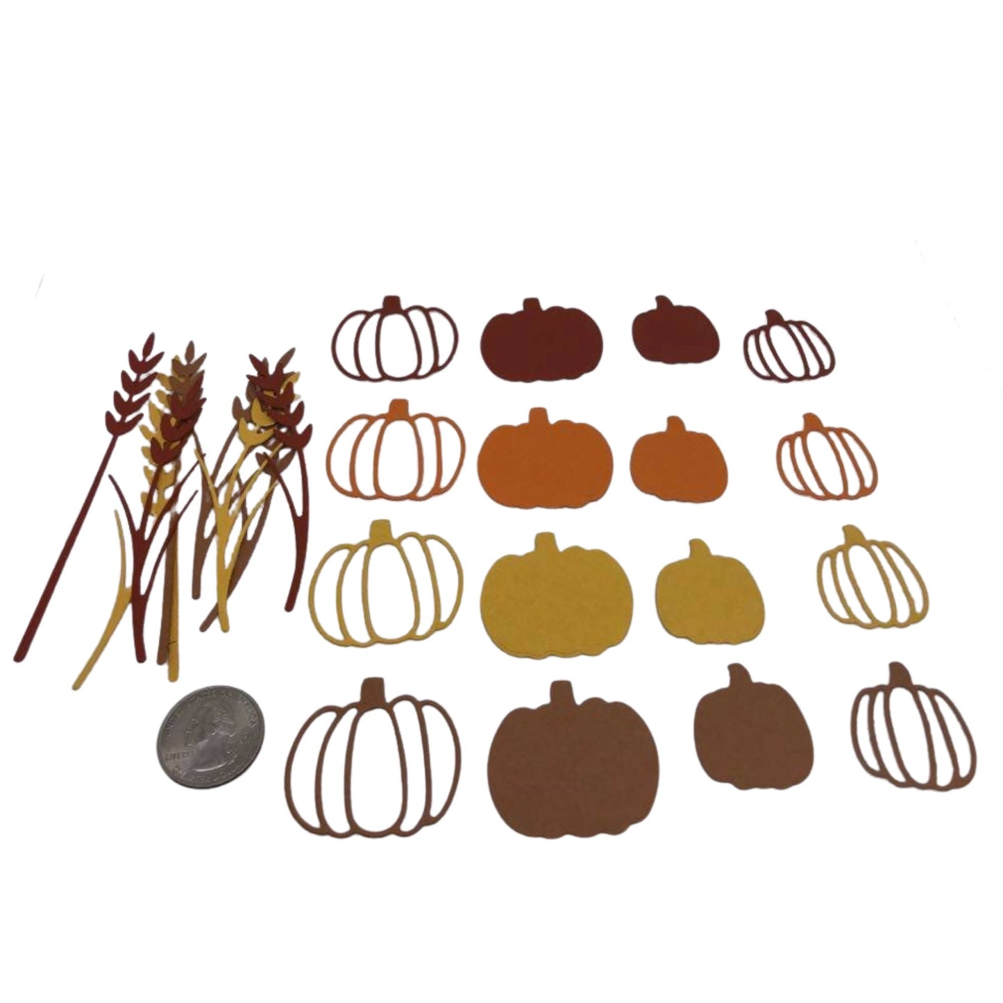 Genuine Stampin Up Tool Paper Cardstock 25 pc Fall Pumpkin Foliage Autumn Essentials DieCut Punch Shape