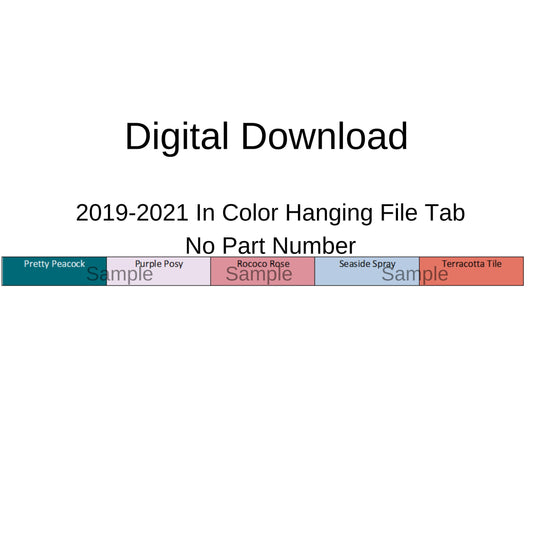 Retired Stampin Up Paper Cardstock 2019 - 2021 In Color Tool Hanging Folder File Tabs Chart Organization Template