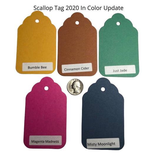 5 Genuine Large Scallop Tag Stampin Up 2020-2022 Paper Cardstock Color Ring Tool Color Swatch Book Sampler Guide Color Coach Cards