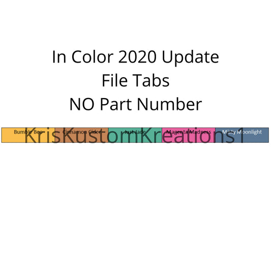 Stampin Up Paper Cardstock 2020 - 2022 In Color Tool Hanging Folder File Tabs Chart Organization Template