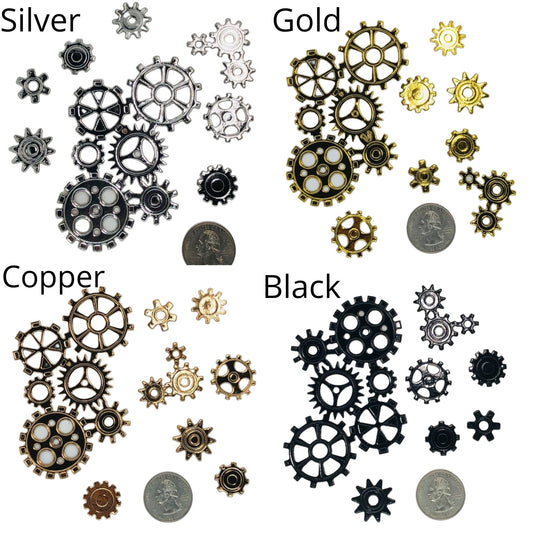 Garage Gears Metallic Paper Die Cuts Sprockets Steampunk 32 Pieces *You Choose Color*