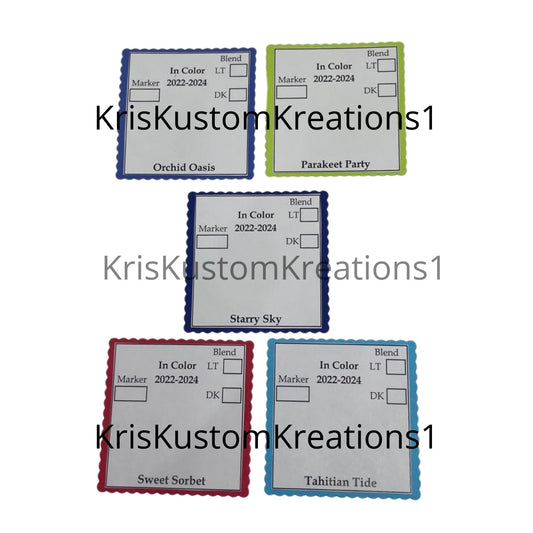 2022 Update 5 Genuine Scallop Square Stampin Up Paper Cardstock Color Ring Tool Color Palette Swatch Book Sampler Guide Color Coach Cards