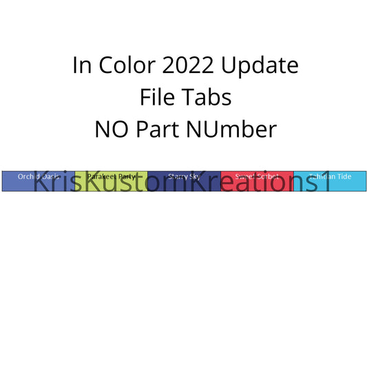 Stampin Up Paper Cardstock 2022 - 2024 In Color Tool Hanging Folder File Tabs Chart Organization Template