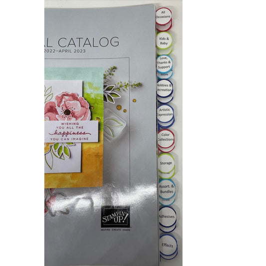 2022 - 2023 Stampin Up Catalog Idea Book Paper Cardstock Tool Category Circle Tab Punch Label