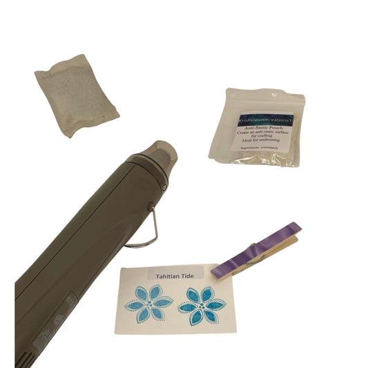 Anti static bag and holders for heat embossing