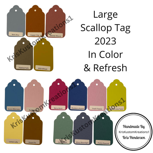 16 Genuine Large Scallop Tag Stampin Up 2023-2025 Paper Cardstock Color Ring Tool Color Swatch Book Sampler Guide Color Coach Cards