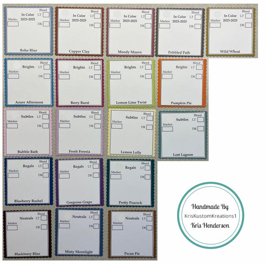 2023 Update 19 Genuine Scallop Square Stampin Up Paper Cardstock Color Ring Tool Color Palette Swatch Book Sampler Guide Color Coach Cards