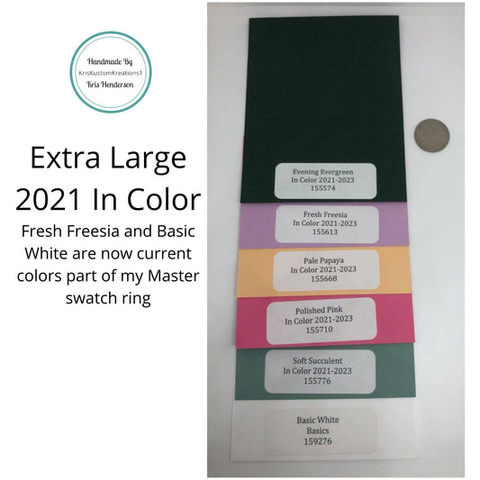 6 Genuine Extra Large 2021-2023 Stampin Up Paper Cardstock Book Color Ring Tool Color Swatch Book Sampler Guide Color Coach Cards