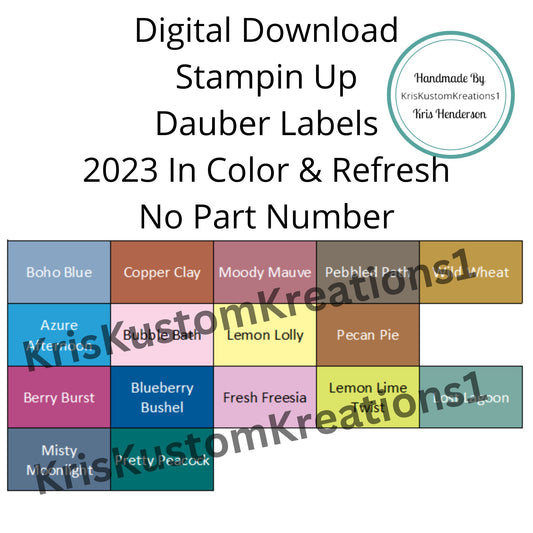 Stampin Up Paper Cardstock 2023 - 2025 In Color, New and Returning Tool Sponge Dauber Color Chart Organizer Template