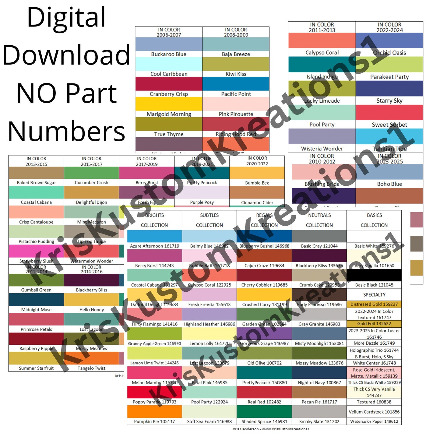 Download Stampin Up Paper Cardstock Tool Color Reference Swatch Book Chart Organization Template