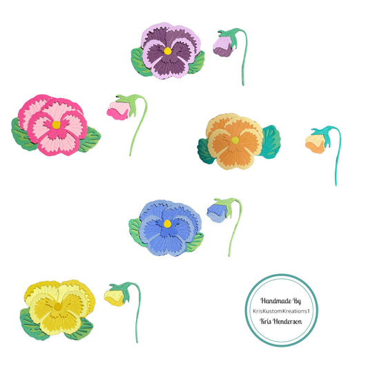 32 pc. Pansy Die Cut Genuine Stampin Up Tool Paper Cardstock Punch Shape Die Cut Gift Tags