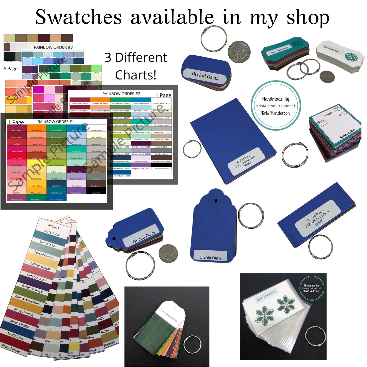 Stampin Up Paper Cardstock 2024 - 2026 In Color Tool Hanging Folder File Tabs Chart Organization Template