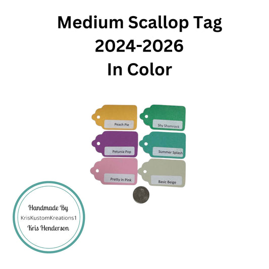 6 Genuine Medium Scallop Tag Stampin Up 2024-2026 Paper Cardstock Color Palette Ring Tool Color Swatch Book Sampler Guide Color Coach Cards