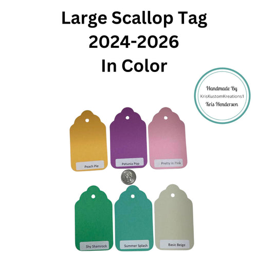 6 Genuine Large Scallop Tag Stampin Up 2024-2026 Paper Cardstock Color Ring Tool Color Swatch Book Sampler Guide Color Coach Cards