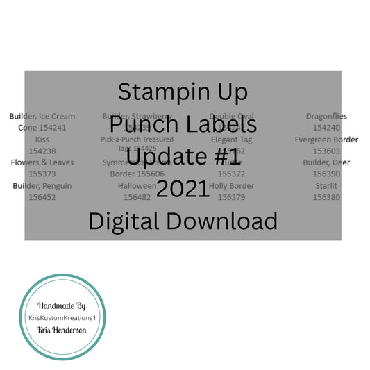 Download Labels for Punches Update #1 2021, Stampin Up Tool Paper Cardstock