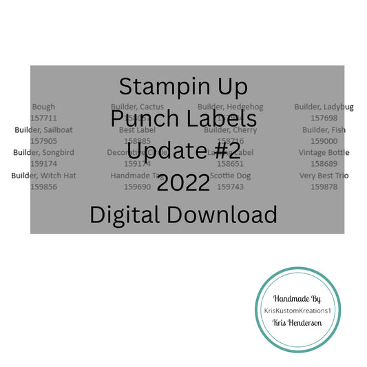 Download Labels for Punches Update #2 2022, Stampin Up Tool Paper Cardstock